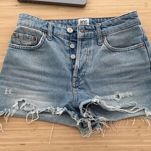 BDG Women’s Distressed Blue Denim Shorts